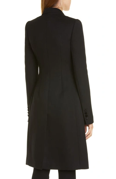 Shop Dolce & Gabbana Velvet Button Wool & Cashmere Coat In Black