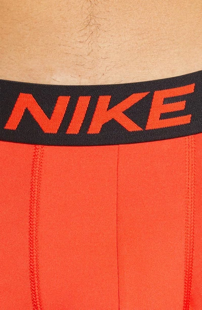 Shop Nike Dri-fit Essential Micro Boxer Briefs In Chili Red/ Black