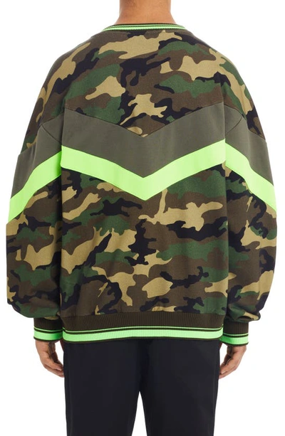 Shop Dolce & Gabbana Felpino Oversize Camouflage Crewneck Sweatshirt In Green Multicolor
