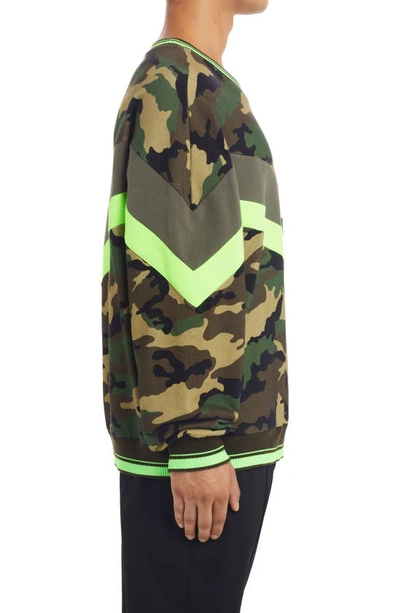 Shop Dolce & Gabbana Felpino Oversize Camouflage Crewneck Sweatshirt In Green Multicolor