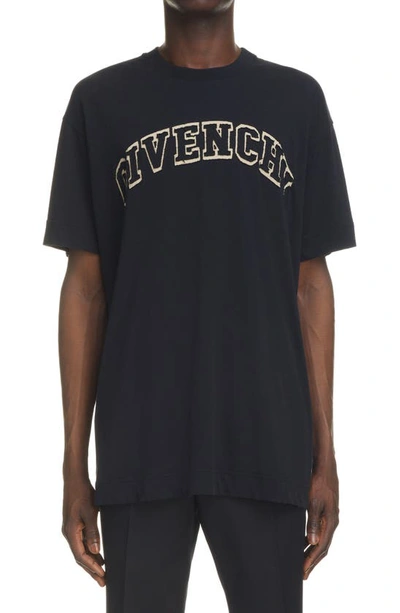 Shop Givenchy Logo Patch Oversize T-shirt In 001-black