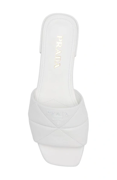 Shop Prada Quilted Slide Sandal In Bianco