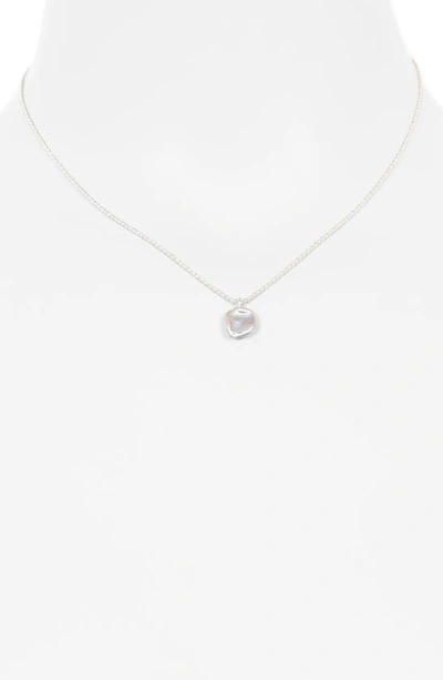 Shop Monica Vinader Nura Keshi Pearl Pendant In Silver
