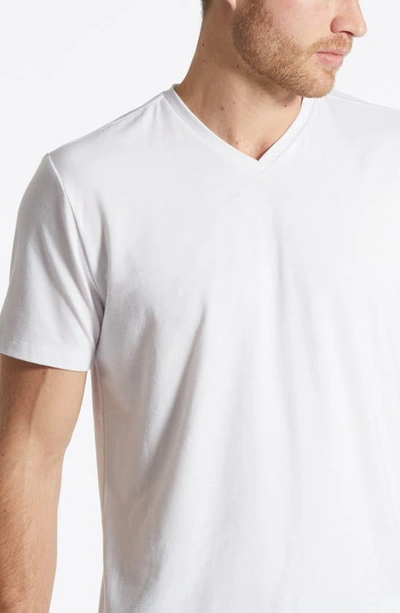 Shop Cuts Curve Hem V-neck T-shirt In White