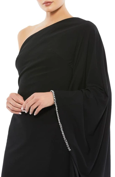 Shop Mac Duggal Rhinestone Trim One Shoulder Asymmetric Cocktail Dress In Black