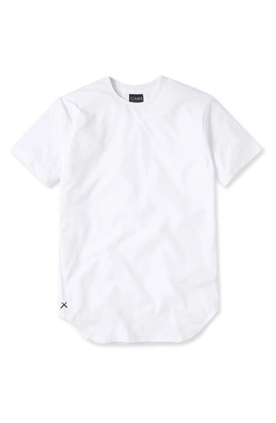 Shop Cuts Elongated Crewneck T-shirt In White