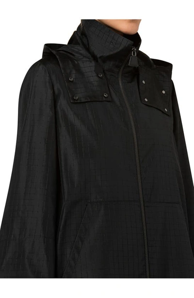 Shop Akris Marilyn Hooded Silk Jacket In 009 Black