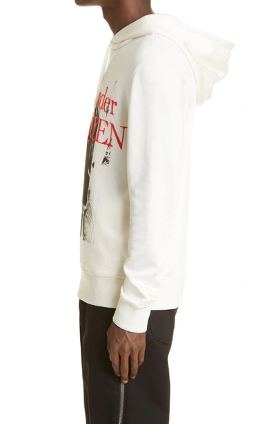 Shop Alexander Mcqueen Campaign Graphic Hoodie In Ivory/ Mix