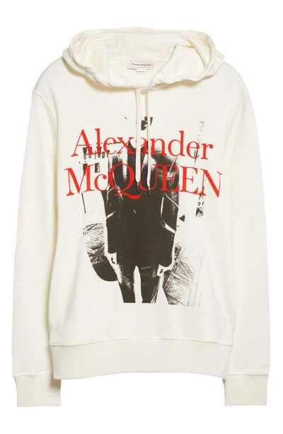 Shop Alexander Mcqueen Campaign Graphic Hoodie In Ivory/ Mix