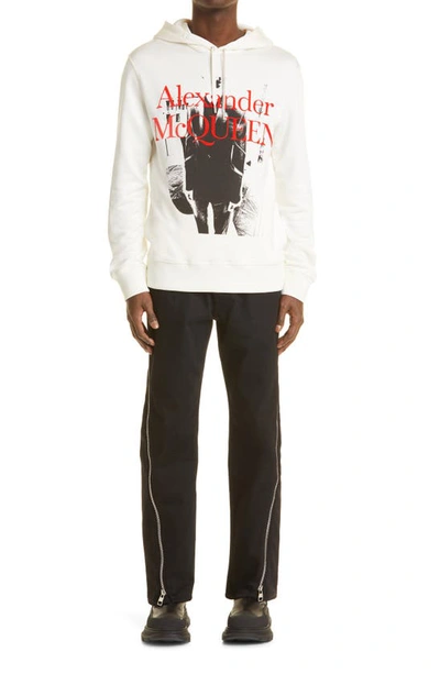 Shop Alexander Mcqueen Campaign Graphic Hoodie In Ivory/ Mix