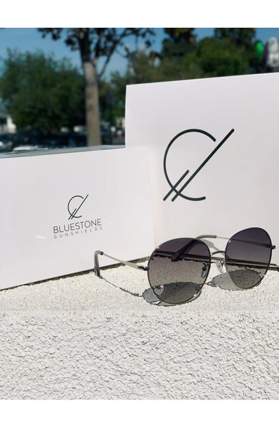 Bluestone Sunshields Love 53mm Polarized Round Sunglasses In Chrome/gray
