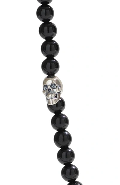 Degs & Sal Men's Onyx Beaded Statement Necklace (also In Manufactured Turquoise) In Black
