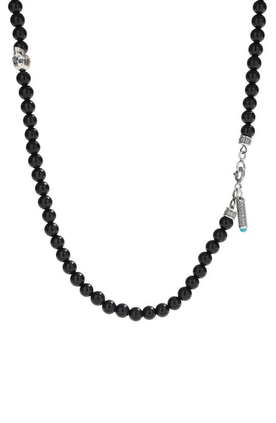Degs & Sal Men's Onyx Beaded Statement Necklace (also In Manufactured Turquoise) In Black