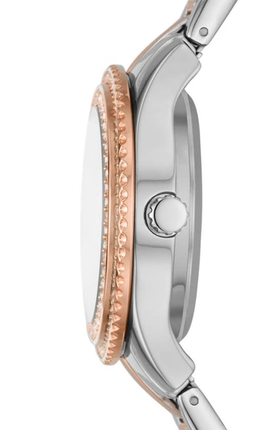 Shop Fossil Stella Crystal Bezel Bracelet Watch, 34mm In Two-tone