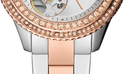 Shop Fossil Stella Crystal Bezel Bracelet Watch, 34mm In Two-tone