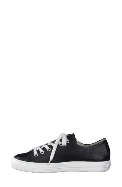 Shop Paul Green Lacy Zip Leather Sneaker In Black Mc Leather