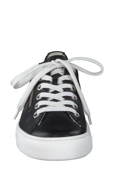 Shop Paul Green Lacy Zip Leather Sneaker In Black Mc Leather