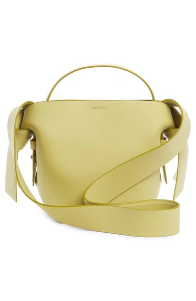 Shop Acne Studios Mini Musubi Leather Top Handle Bag In Apple Green
