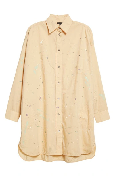 Shop Atm Anthony Thomas Melillo Splatter Cotton Poplin Button-up Shirt In Butter Combo