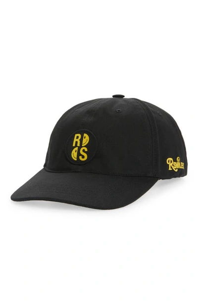 Shop Raf Simons Smiley Badge Baseball Cap In Black