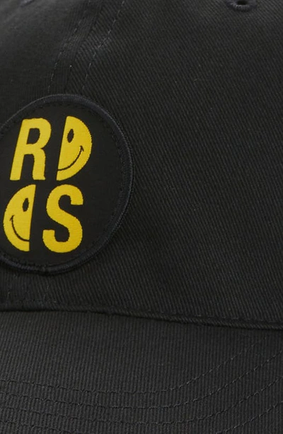 Shop Raf Simons Smiley Badge Baseball Cap In Black