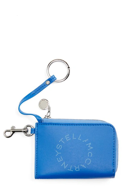 Shop Stella Mccartney Alter Bicolor Faux Leather Card Holder In 4370 Jewel Blue