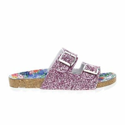 Shop Monnalisa Purple Glitter Sandals
