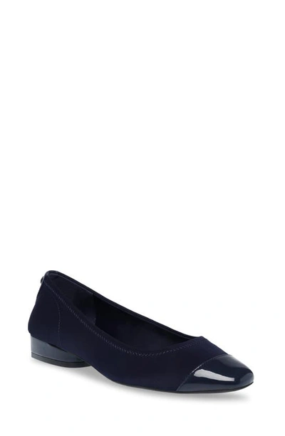 Shop Anne Klein Carlie Flat In Navy