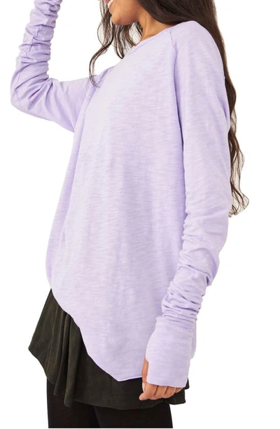Shop Free People Arden Extra Long Cotton Top In Luxe Lilac