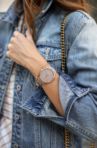 Vincero Eros Leather Strap Watch, 38mm In Rose Taupe