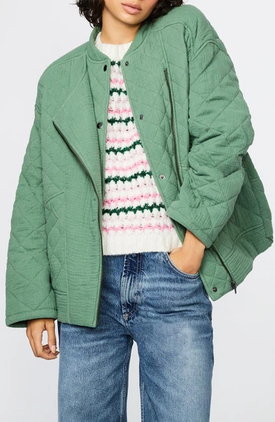 Shop Bernie Bernardo Wrap It Up Quilted Cotton Jacket In Lily Pond