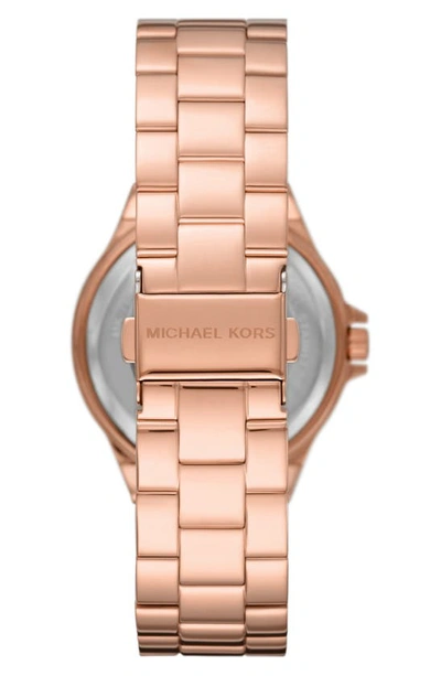 Shop Michael Michael Kors Michael Kors Lennox Rg W/ Mk Logo Pave In Rose Gold