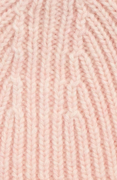 Shop Acne Studios Acne Studio Kids' Mini Pansy & Face Wool Beanie In Faded Pink Melange