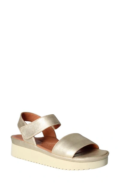 Shop L'amour Des Pieds Abrilla Slingback Platform Wedge Sandal In Gold