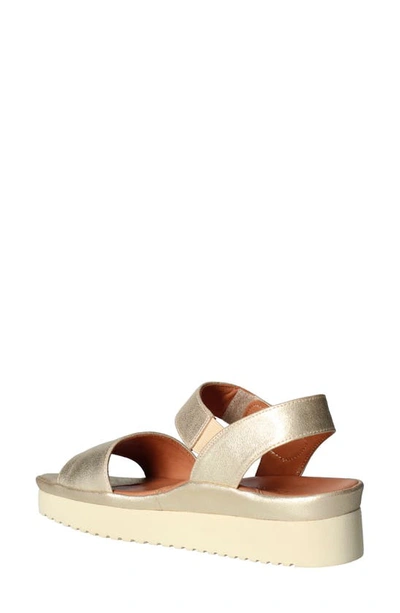 L'amour Des Pieds Abrilla Slingback Platform Sandal In Gold