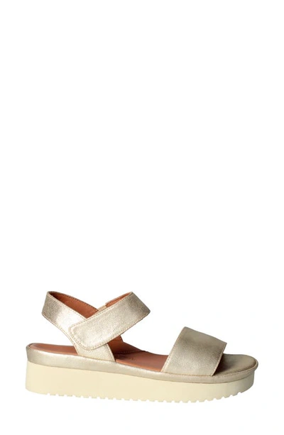 L'amour Des Pieds Abrilla Slingback Platform Sandal In Gold