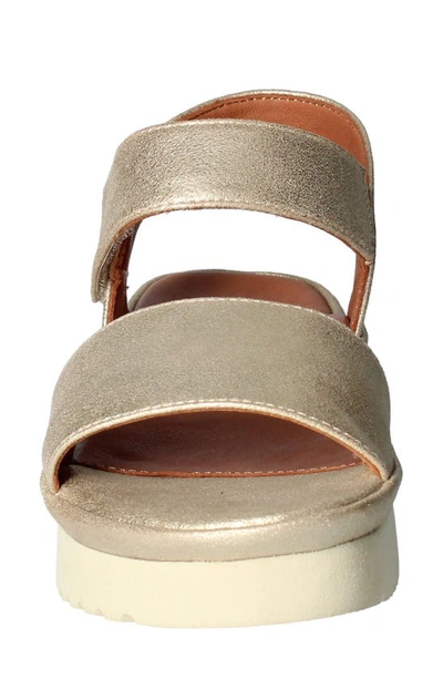 L'amour Des Pieds Abrilla Slingback Platform Sandal In Gold