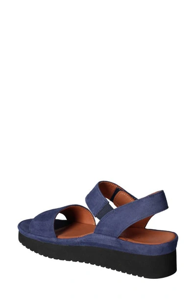 L'amour Des Pieds Abrilla Slingback Platform Sandal In Navy