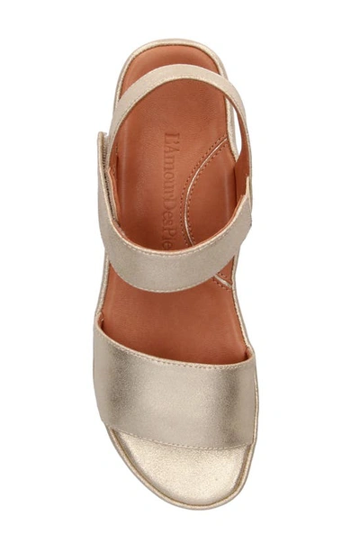 L'amour Des Pieds Abrilla Slingback Platform Sandal In Gold