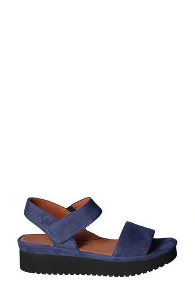 L'amour Des Pieds Abrilla Slingback Platform Sandal In Navy