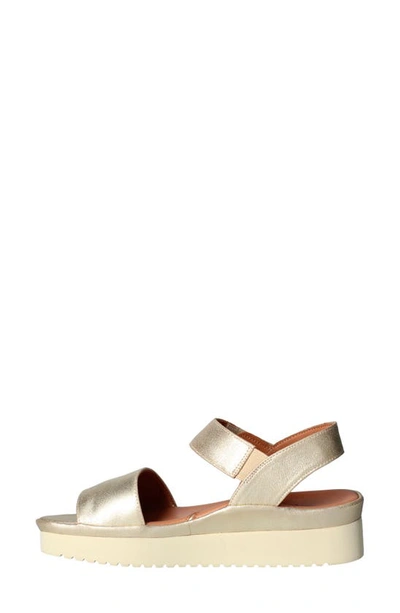 L'amour Des Pieds Abrilla Slingback Platform Sandal In Gold