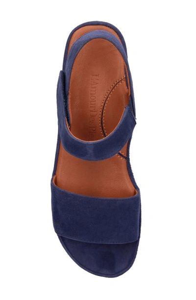 L'amour Des Pieds Abrilla Slingback Platform Sandal In Navy