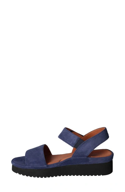 L'amour Des Pieds Abrilla Slingback Platform Sandal In Navy