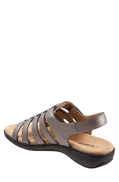 Trotters Tiki Womens Nubuck Slip On Slingback Sandals In Pewter Metallic