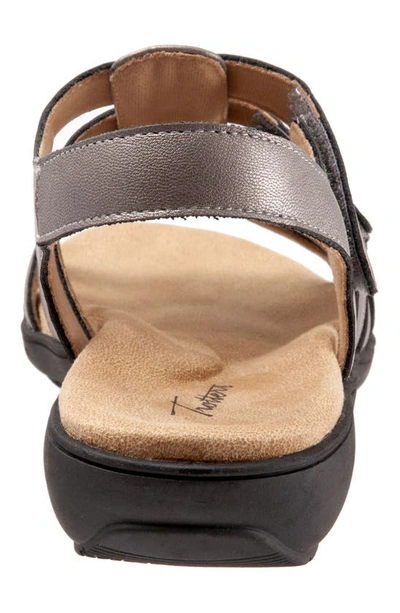 Trotters Tiki Womens Nubuck Slip On Slingback Sandals In Pewter Metallic