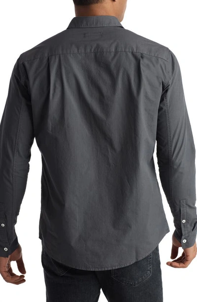 Shop Rowan Everett Cotton Poplin Button-up Shirt In Faded Black