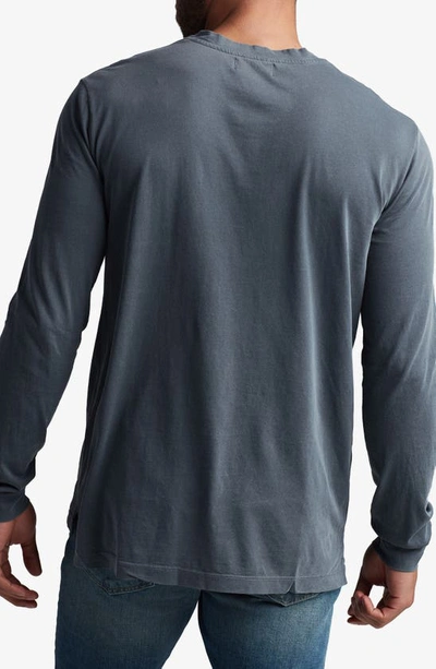 Shop Rowan Asher Long Sleeve Cotton Pocket T-shirt In Basalt