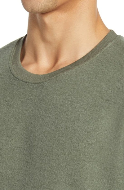 Shop Bella+canvas Cotton Blend Crewneck Sweatshirt In Military Green