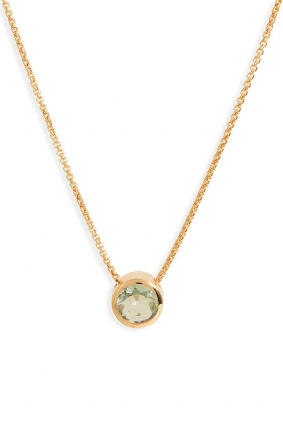 Shop Dean Davidson Midi Signature Stone Pendant Necklace In Green Amethyst/ Gold