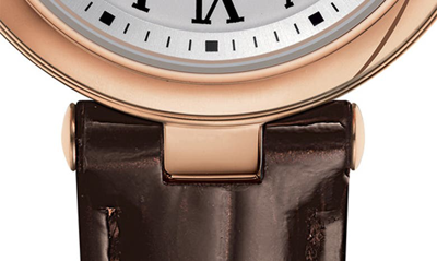Shop Tissot Bellissima Leather Strap Watch, 29mm In Brown/ White